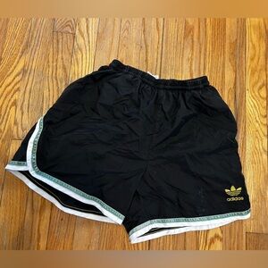 Adidas Black Shorts with Green and White Accents